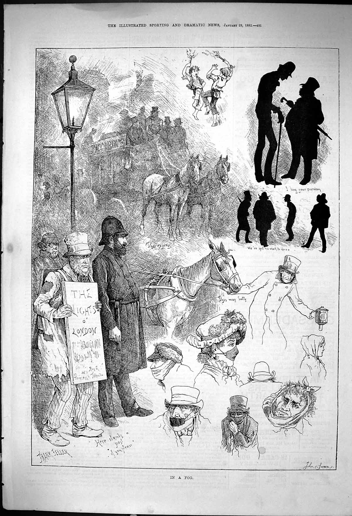 Old 882 Street Scene Fog Lights London Policeman Horse Transport Carr