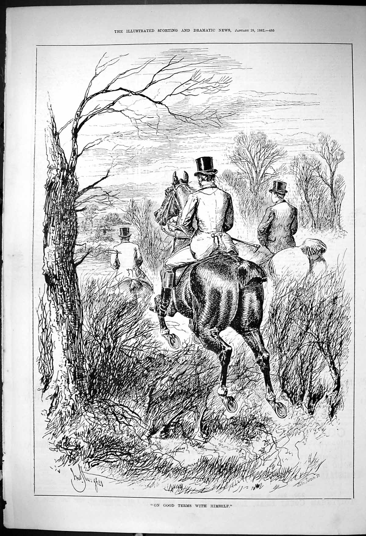 Old 1882 Hunting Horses Huntsmen Sport Countryside Sturgess John Swai Victorian