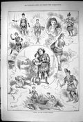 Old Antique Print 1882 Pluto Royalty Theatre Actors Costumes Hilda Hilton 19th