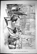 Antique Old Print 1882 Balfe Opera Moro Painter Antwerp Theatre Actors Scene