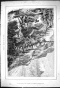 Antique Old Print 1882 Sport Emperor Austria Hunting Mountains Man Shooting