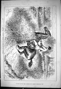 Old 1882 Crashing Through Huntsman Runnaway Horse Hunting Hounds Dogs Victorian