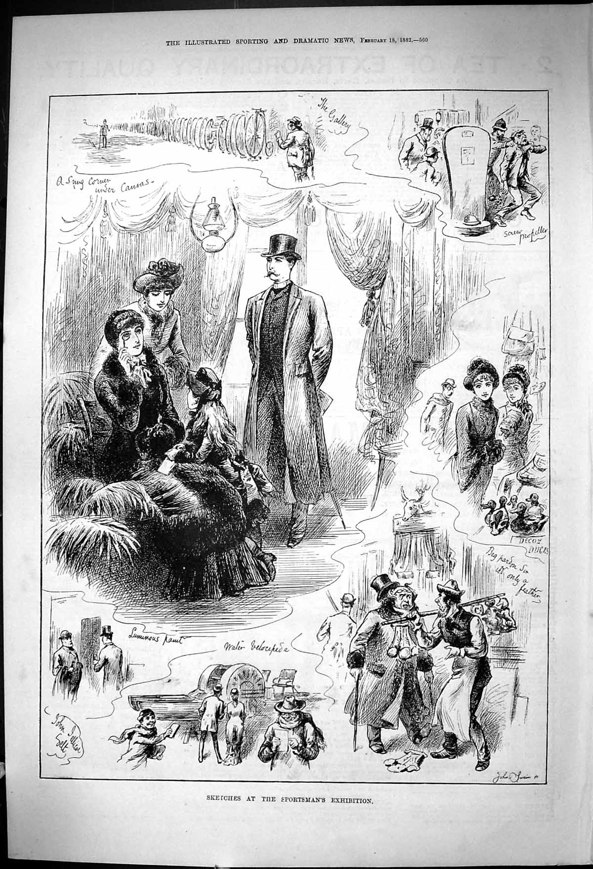 Old 1882 Exhibition Sportsman Exhibition Bicycle Gallery Decoy Duck W Victorian