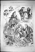 Old 1882 Pencillings Play Theatre Actors Paul Pry Mankind School Scan Victorian