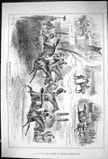 Antique Print 1882 Grand Military GCup Steeplechases Horse Racing Sandown P