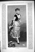 Original Old Antique Print 1882 Portrait Beautiful Woman Soubrette Victorian
