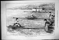 Old Antique Print 1882 Boat Race Hanlan Boyd Newcastle River Sport Temple 19th