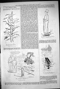 Original Old Antique Print Theatre Captious Critic Actor Tree River Boat 1882