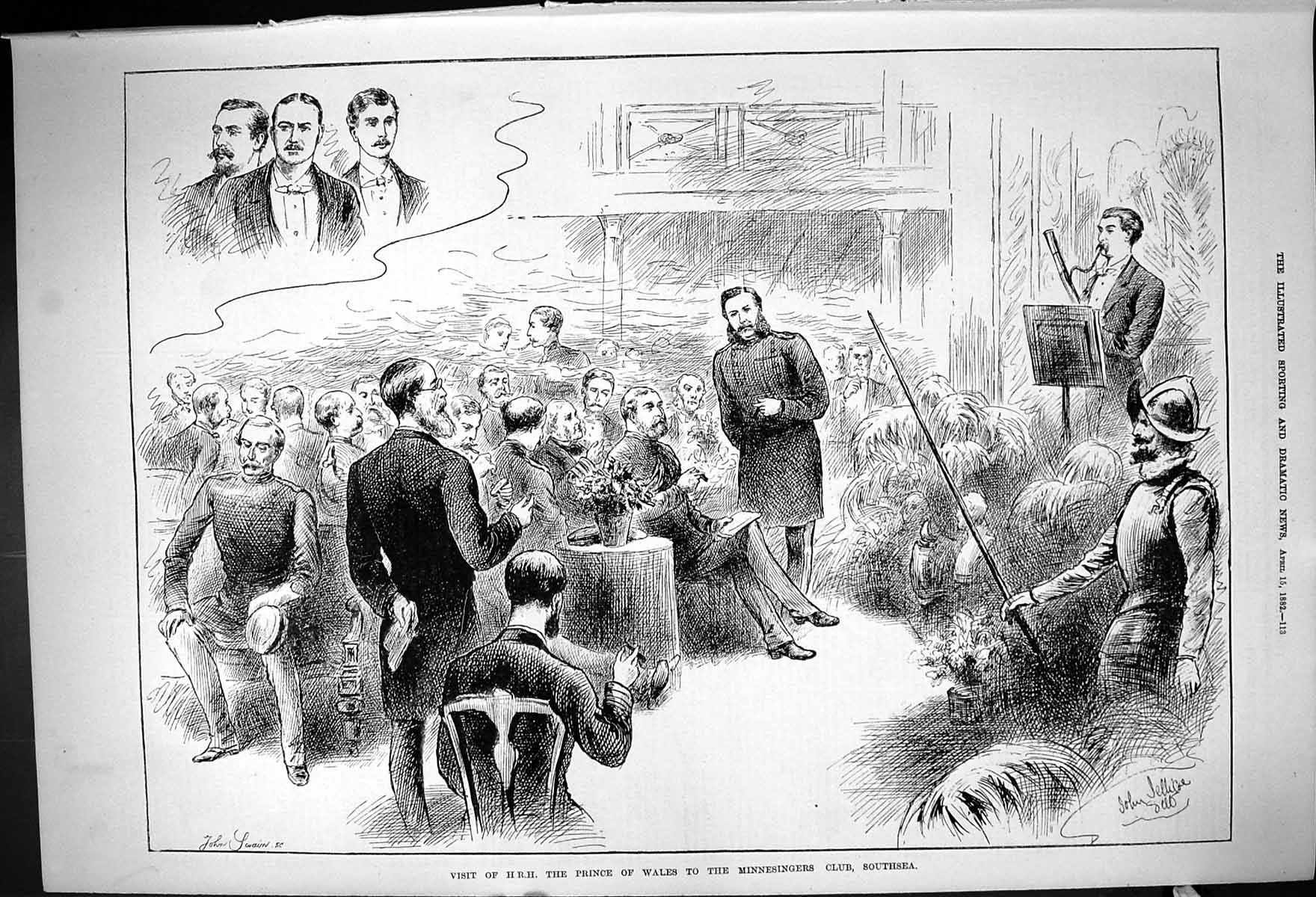 Old 1882 Visit H.R.H. Prince Wales Minnesingers Club Southsea Enterta Victorian