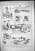 Old 1882 Easter Monday Volunteer Review Railway Train Cosham Pigeon H Victorian