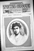 Original Old Antique Print 1882 Portrait Beautiful Woman Miss Eugenie Edwards