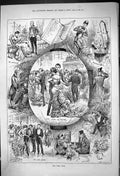 Original Old Antique Print 1882 Young Womans Lady First Ball Romance Dancing