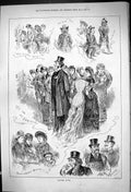 Antique Old Print 1882 Academy Notes Fashionable Models Artist Paintings Art