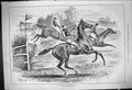 Original Old Antique Print 1882 Horse Racing Jockeys Sport Jumping Victorian