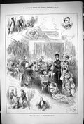 Antique Old Print 1882 Time Will Tell Bridgewater House Theatre Spectators 19th