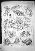 Original Old Antique Print 1882 Derby Day Notes Horse Racing Spectators Sport