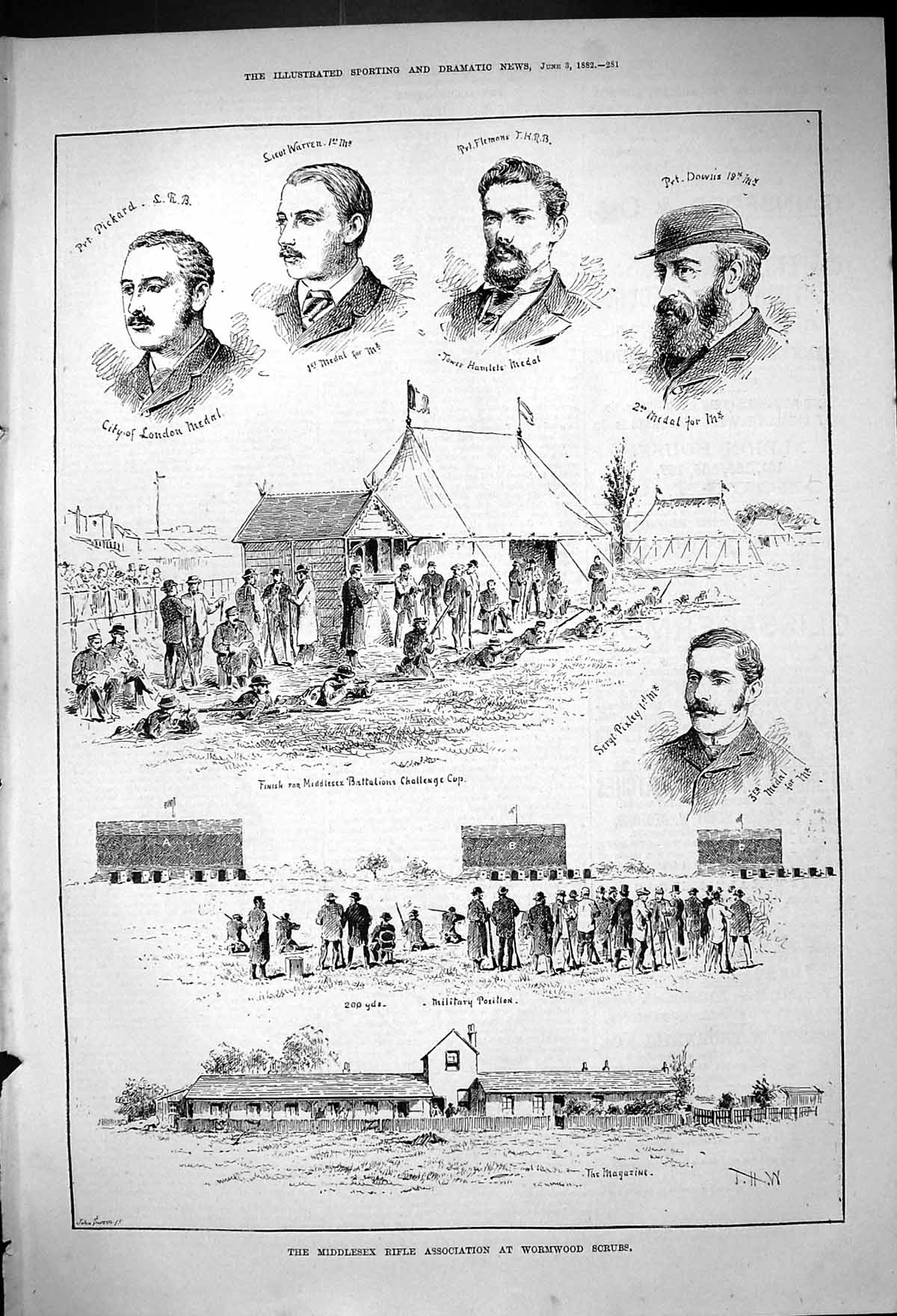 Old 1882 Middlesex Rifle Wormwood Scrubs Pickard Warren Flemons Pixle Victorian