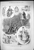 Antique Print 1882 Les Manteaux Avenue Theatre Actors Scenes Music Romance 19th