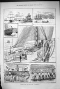 Old 1882 Athletic Drill Board Deck Ship H.M.S. Inconstant Sailors Nav Victorian