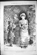 Original Old Antique Print 1882 Covent Garden London Market Ladies Flowers 19th