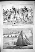 Old 1882 London Bicycle Club Stamford Bridge Channel Sailing Yacht Bo Victorian