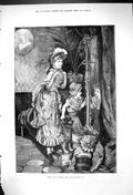 Antique Print 1882 Young Children Fancy Dresses Fashion Ready For The Dance