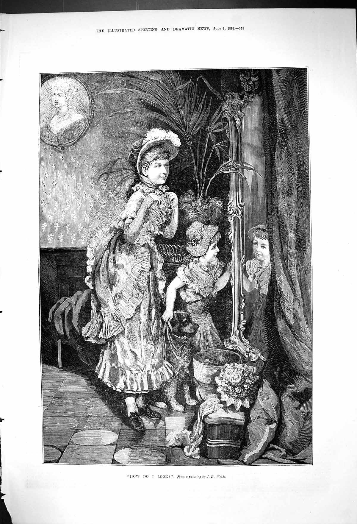 Antique Print 1882 Young Children Fancy Dresses Fashion Ready For The Dance