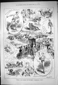 Old Print 1882 Cricket Orelans Club Gentlemen Professional Jockeys Sport 19th