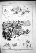 Old 1882 Menagerie Race India Animals Bullock Burmese Pony Race Goat Victorian