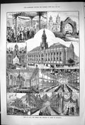 Old 1882 H.R.H. Princess Wales Bradford Town Hall Banquet Arch Royal Victorian