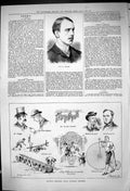 Antique Print 1882 Portrait Willard Railway Clearing House Athletic Sports 19th