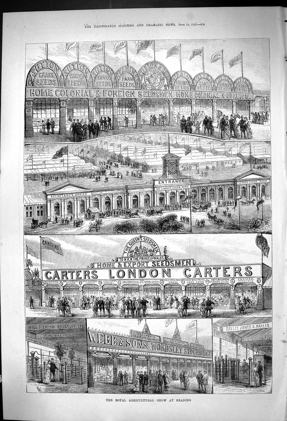 Old 1882 Royal Agricultural Show Reading Casters London Webb Wordsley Victorian