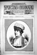 Original Old Antique Print Portrait Beautiful Woman Miss Minnie Byron 1882 19th