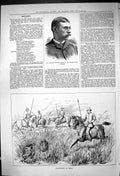 Old 1882 Portrait Jefferson Lowndes Diamond Sculls Pig Sticking India Victorian