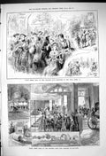 Old Antique Print 1882 Fancy Dress Ball Orleans Club Illuminated Grounds 19th