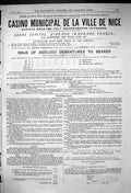 Original Old Antique Print 1882 Advertisement Casino Municipal De La Ville Nice
