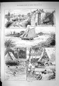Old 1882 Camping Out River Boat Tent Camp Swimming River Cooking Brea Victorian