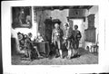 Original Old Antique Print 1882 Pastoral ReproMen Meeting Prisoners Victorian