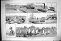 Original Old Antique Print 1882 Havre Neighbourhood Ships Steamer Boat Garden