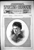 Original Old Antique Print 1882 Portrait Miss Gney Beautiful Woman Victorian