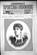 Original Old Antique Print 1882 Portrait Miss Rose Saker Beautiful Woman 19th
