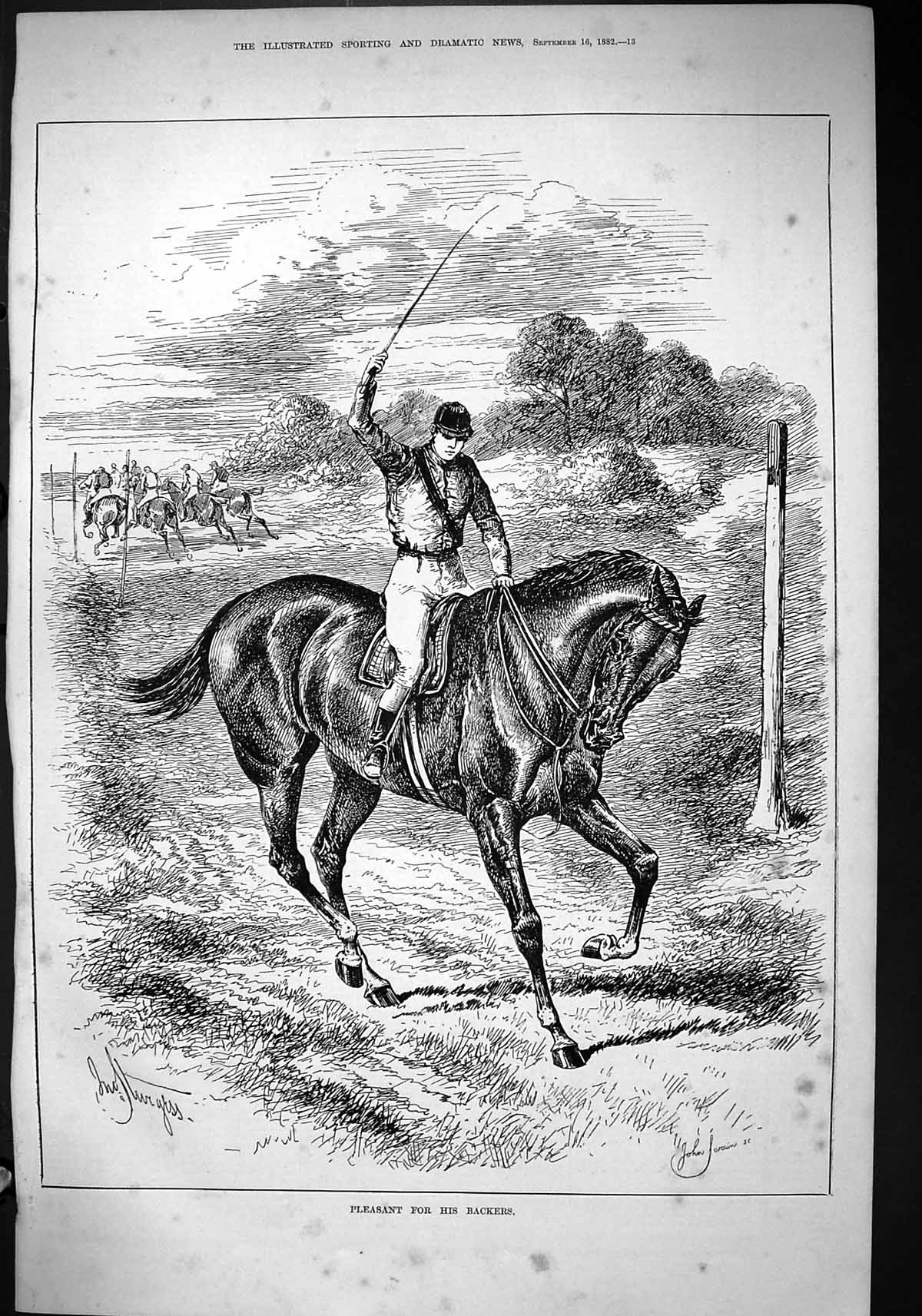 Old Sport 1882 Horse Racing Jockeys Pleasant Backers John Swain Sturg Victorian