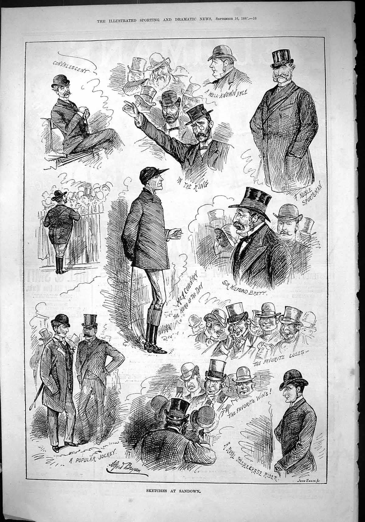 Old 1882 Sandown Horse Racing Wilford Brett Jockey Sportsman Coventry Victorian