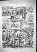 Old Print County Sport 1882 Hunting Shooting Rabbits Birds Cyril Hallward 19th