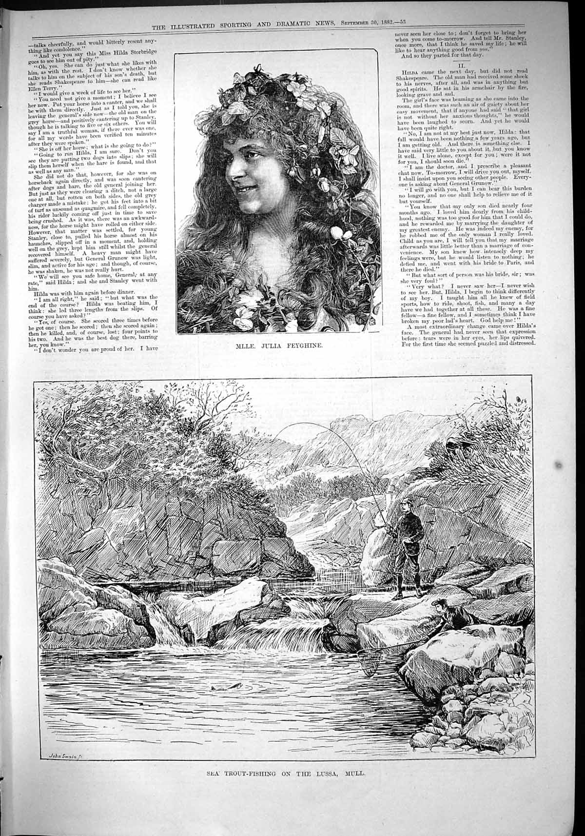 Old 1882 Mmle. Julia Feyghine Sea Trout Fishing Lussa River Mull Scot Victorian