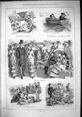Old 1882 By The Sea Shrimps Crab Children Beach Picnic Boat Romance D Victorian