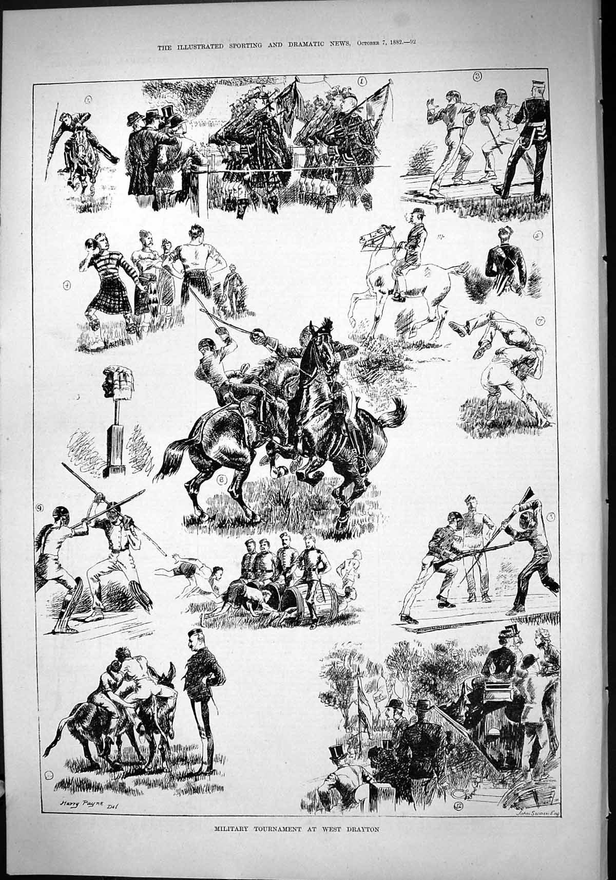 Old Sport 1882 Military Tournament West Drayton Horses Games Fencing Victorian