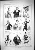 Antique Old Print 1882 Songs Singers Opera Bread Seller Men Ladies John Swain