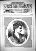 Original Old Antique Print 1882 Portrait Miss Sophie Eyre Beautiful Woman 19th