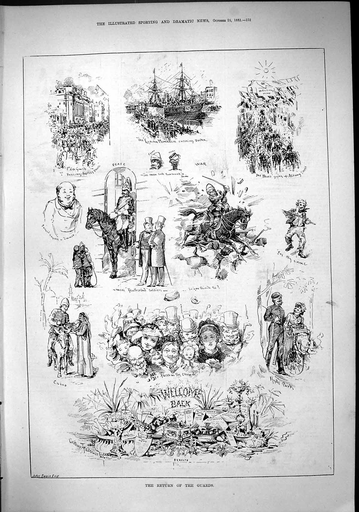 Old 1882 Return Guards Lybian Monarch Ships Albany Street Hyde Park L Victorian